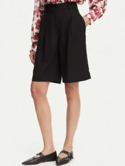 ACCESS FASHION Bermudy 63-5115-183 Czarny Relaxed Fit