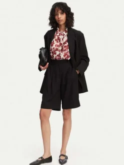 ACCESS FASHION Bermudy 63-5115-183 Czarny Relaxed Fit