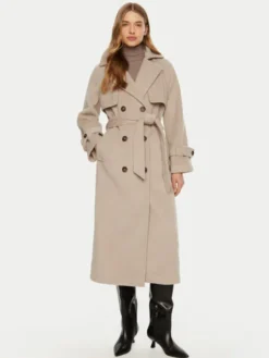 ACCESS FASHION Płaszcz przejściowy 44-9001-119 Beżowy Relaxed Fit