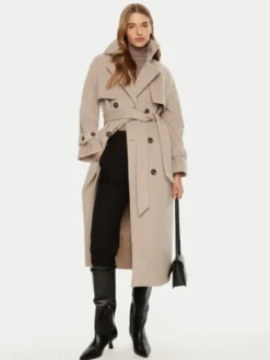 ACCESS FASHION Płaszcz przejściowy 44-9001-119 Beżowy Relaxed Fit