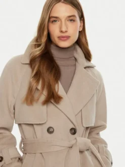 ACCESS FASHION Płaszcz przejściowy 44-9001-119 Beżowy Relaxed Fit