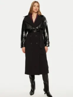 ACCESS FASHION Płaszcz przejściowy 44-9003-504 Czarny Regular Fit