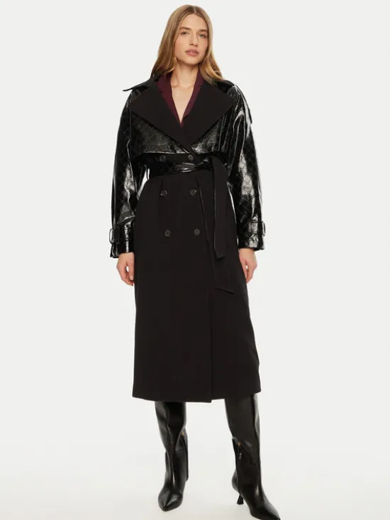 ACCESS FASHION Płaszcz przejściowy 44-9003-504 Czarny Regular Fit