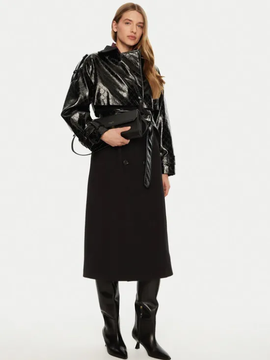 ACCESS FASHION Płaszcz przejściowy 44-9003-504 Czarny Regular Fit