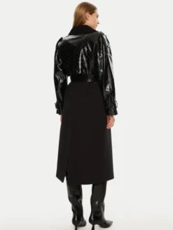 ACCESS FASHION Płaszcz przejściowy 44-9003-504 Czarny Regular Fit