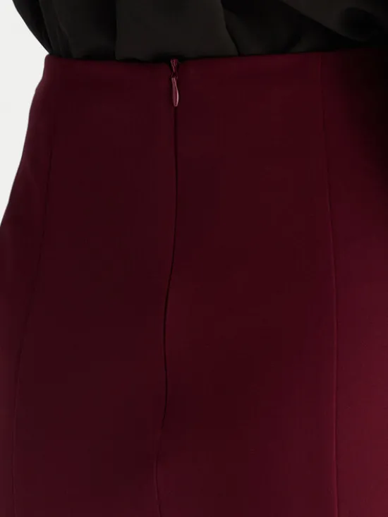 ACCESS FASHION Spódnica midi 54-6027-168 Bordowy Regular Fit