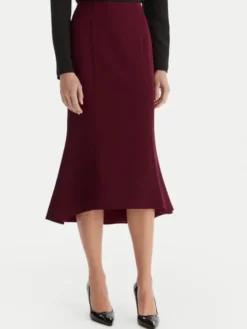 ACCESS FASHION Spódnica midi 54-6027-168 Bordowy Regular Fit