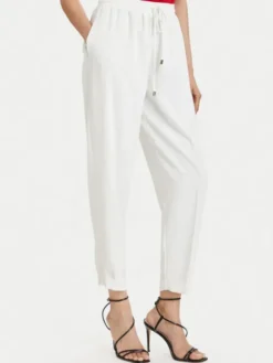 ACCESS FASHION Spodnie materiałowe 63-5101-183 Biały Regular Fit