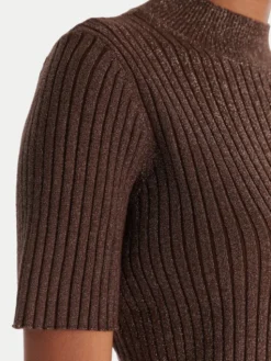 ACCESS FASHION Sweter 54-8046 Brązowy Slim Fit
