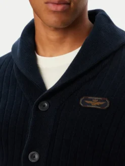 Aeronautica Militare Kardigan 262MA1674UL00955 Granatowy Regular Fit
