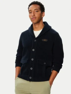 Aeronautica Militare Kardigan 262MA1674UL00955 Granatowy Regular Fit