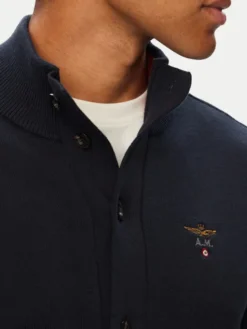 Aeronautica Militare Kardigan 262MA1663UL00950 Granatowy Regular Fit