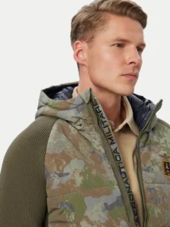 Aeronautica Militare Kurtka przejściowa 262AM1389UCL00006 Khaki Regular Fit