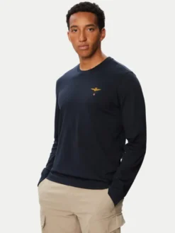 Aeronautica Militare Longsleeve 262TS2390UJ00372 Granatowy Regular Fit