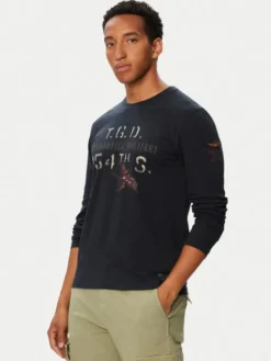 Aeronautica Militare Longsleeve 262TS2569UJ00641 Granatowy Regular Fit
