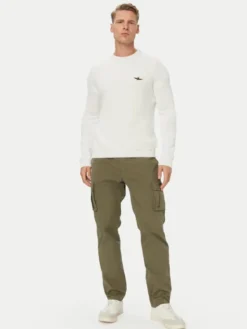 Aeronautica Militare Sweter 262MA1571UL00409 Biały Regular Fit