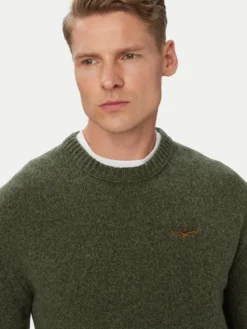 Aeronautica Militare Sweter 262MA1645UL00924 Khaki Regular Fit