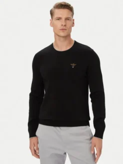 Aeronautica Militare Sweter 262MA1631UL00506 Czarny Regular Fit