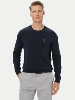 Aeronautica Militare Sweter 262MA1631UL00506 Granatowy Regular Fit