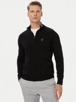 Aeronautica Militare Sweter 262MA1670UL00506 Czarny Regular Fit