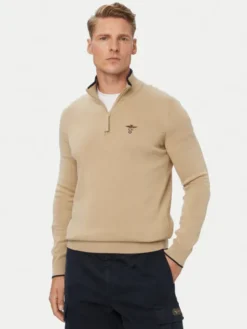 Aeronautica Militare Sweter 262MA1670UL00506 Beżowy Regular Fit