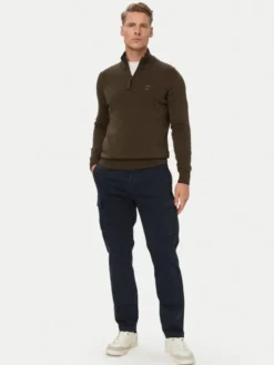 Aeronautica Militare Sweter 262MA1670UL00506 Brązowy Regular Fit