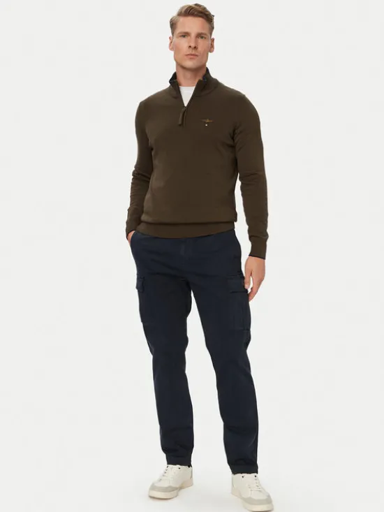 Aeronautica Militare Sweter 262MA1670UL00506 Brązowy Regular Fit