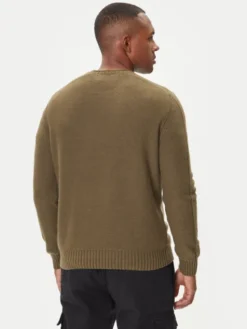Aeronautica Militare Sweter 252MA1586UL00904 Zielony Regular Fit