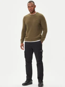 Aeronautica Militare Sweter 252MA1586UL00904 Zielony Regular Fit