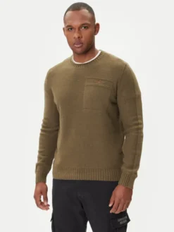 Aeronautica Militare Sweter 252MA1586UL00904 Zielony Regular Fit