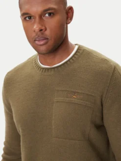 Aeronautica Militare Sweter 252MA1586UL00904 Zielony Regular Fit