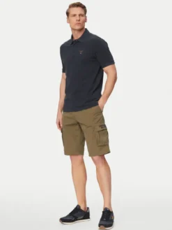 Aeronautica Militare Szorty materiałowe 261BE0066UCT01122 Zielony Regular Fit