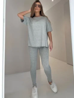 Agatha Studio Komplet bluzka i spodnie A26SS-KA-K28 Szary Regular Fit