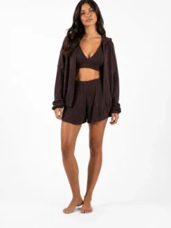Agatha Studio Komplet sweter i spodnie materiałowe A26SS-KE-K07 Brązowy Slim Fit