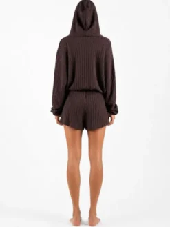 Agatha Studio Komplet sweter i spodnie materiałowe A26SS-KE-K07 Brązowy Slim Fit