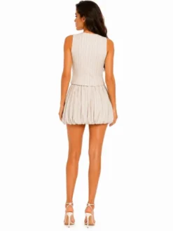 Agatha Studio Komplet top i spódnica A26LS-KS-K03 Beżowy Slim Fit