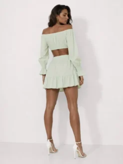 Agatha Studio Komplet top i spódnica A26LS-KA-K42 Zielony Slim Fit
