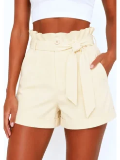 Agatha Studio Szorty materiałowe A26LS-WS-K01 Żółty Regular Fit