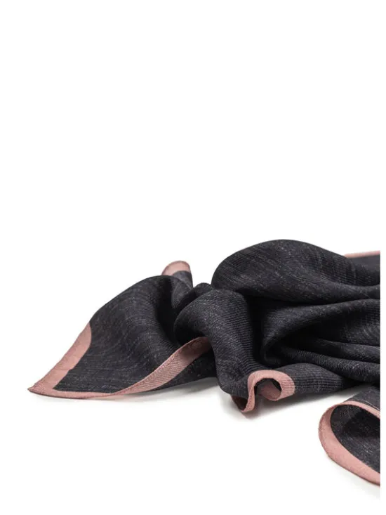 ALLORA BE UNIQUE Szal wool silk Granatowy