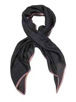 ALLORA BE UNIQUE Szal wool silk Granatowy