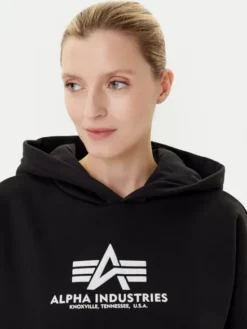Alpha Industries Bluza Basic 258040 Czarny Regular Fit