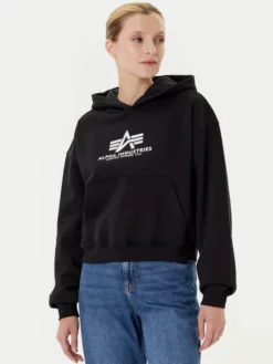 Alpha Industries Bluza Basic 258040 Czarny Regular Fit