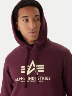 Alpha Industries Bluza Basic 178312 Bordowy Regular Fit
