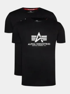 Alpha Industries Komplet t-shirtów Basic 106524 Czarny Regular Fit
