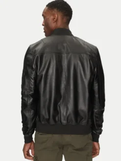 Alpha Industries Kurtka skórzana Ma-1 156141 Czarny Slim Fit