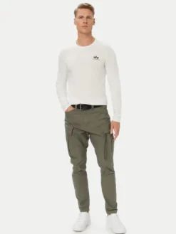 Alpha Industries Longsleeve Basic Small Logo 198517 Biały Regular Fit