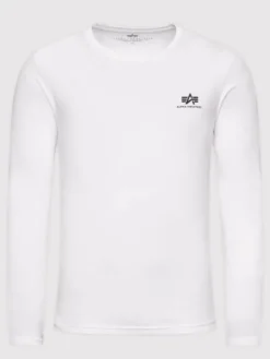 Alpha Industries Longsleeve Basic Small Logo 198517 Biały Regular Fit