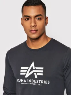 Alpha Industries Longsleeve Basic 100510 Granatowy Regular Fit