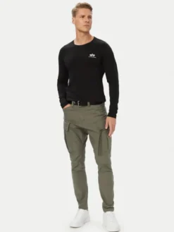 Alpha Industries Longsleeve Basic Small Logo 198517 Czarny Regular Fit