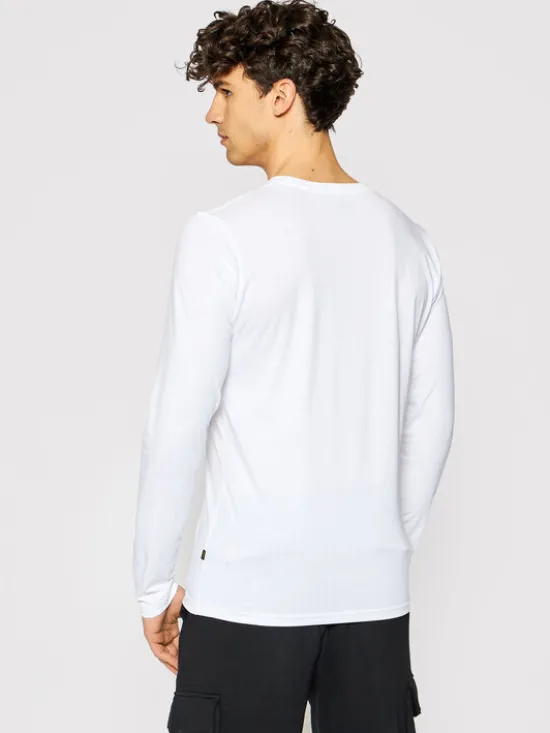 Alpha Industries Longsleeve Basic T 100510 Biały Regular Fit